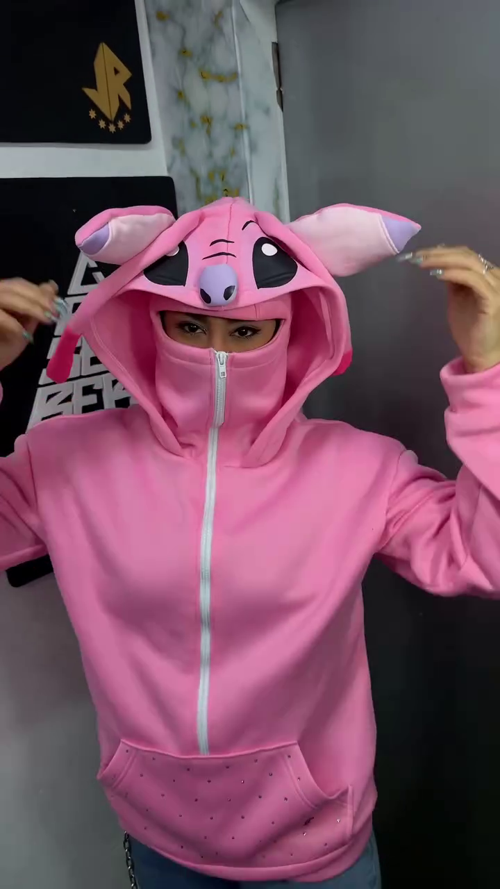 🐾 KawaiiZip™ Cartoon Character Hoodie – Fun, Cozy & Playfully Bold 💖💙