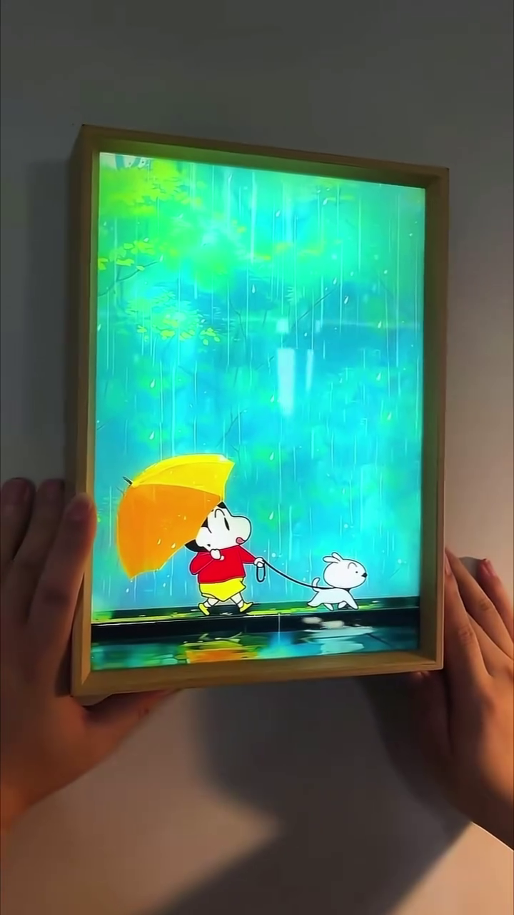 ๐ผ๏ธโจ Rainy Walk LED Frame โ Aesthetic Glow Wall Art for Cozy Vibes ๐ง๏ธ๐ - Image 3