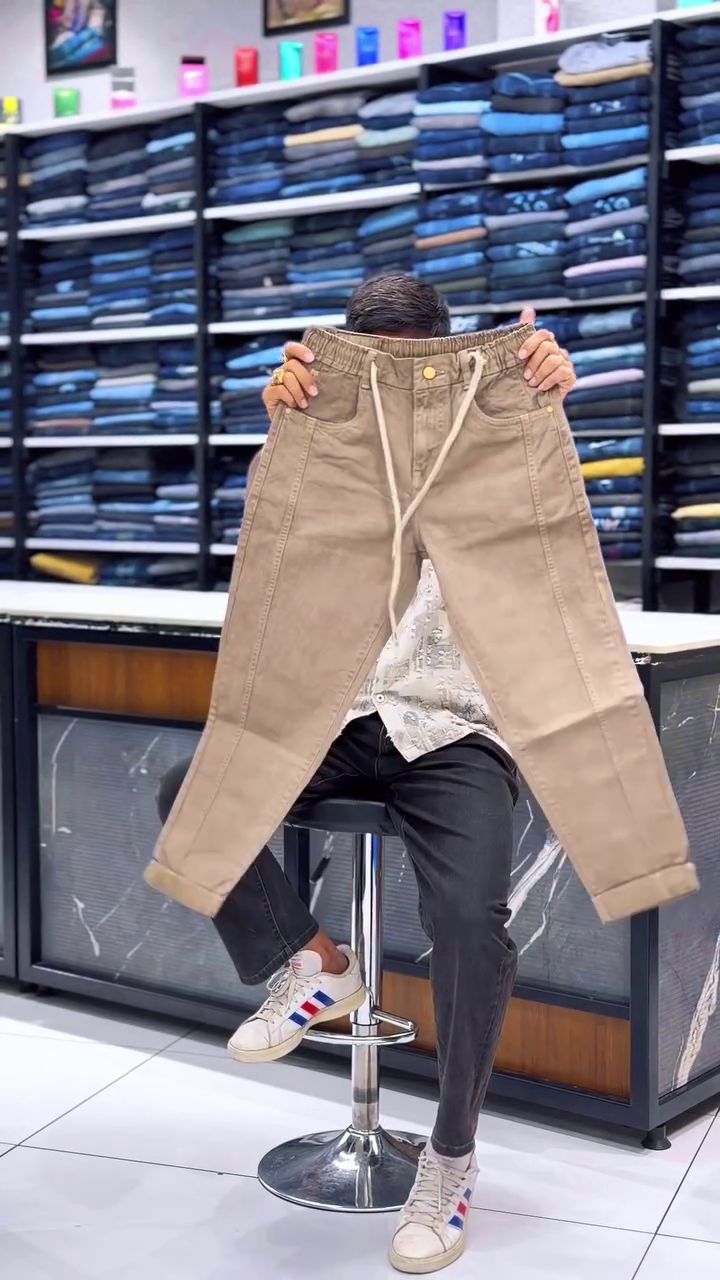 ๐โจ Premium Off-White Drawstring Denim โ Clean Fit, Street Style & All-Day Comfort ๐ค๐ฅ - Image 5