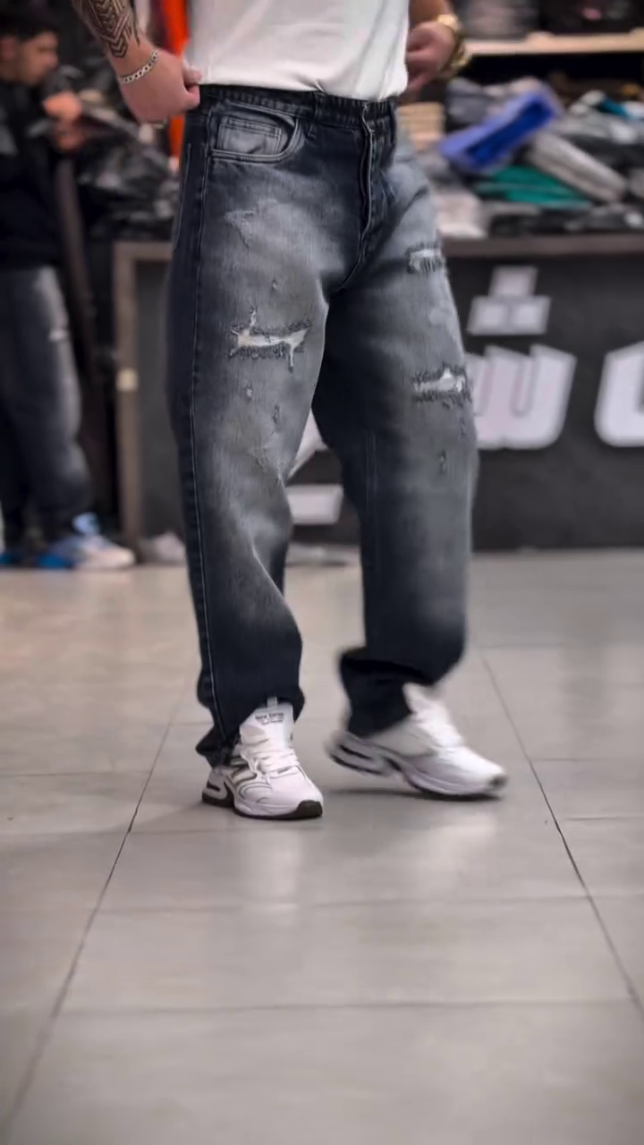 ๐ค๐ฅ Premium Black Washed Ripped Jeans โ Street Fit with Hardcore Drip ๐ฎโ๐จ๐ - Image 4