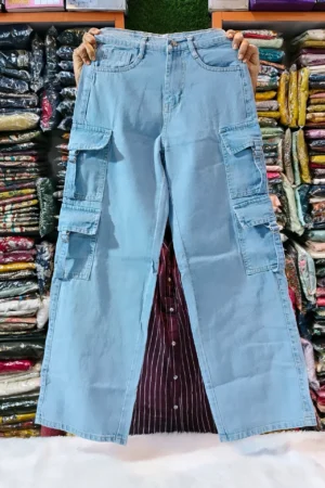 π Blue Denim Cargo Jeans β Stylish, Functional & Everyday Streetwear Essential β¨