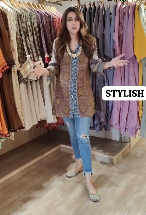 Green Brown Crepe Shirt – Effortless Sophistication in Every Detail