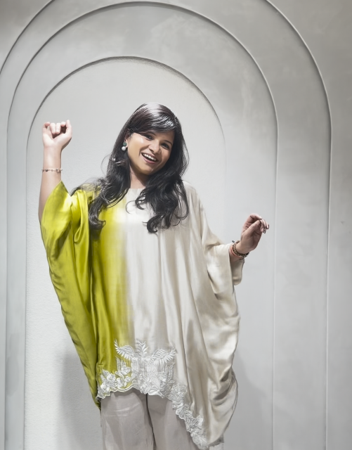 π Pink Satin Beads Round Neck Ombre Kaftan And Pant Set β A Dreamy Blend of Elegance & Comfort β¨ - Image 2