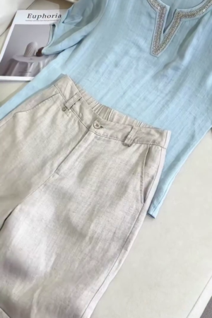 π Sky Blue Short Kurti with Trousers β Effortless Elegance for Everyday Charm