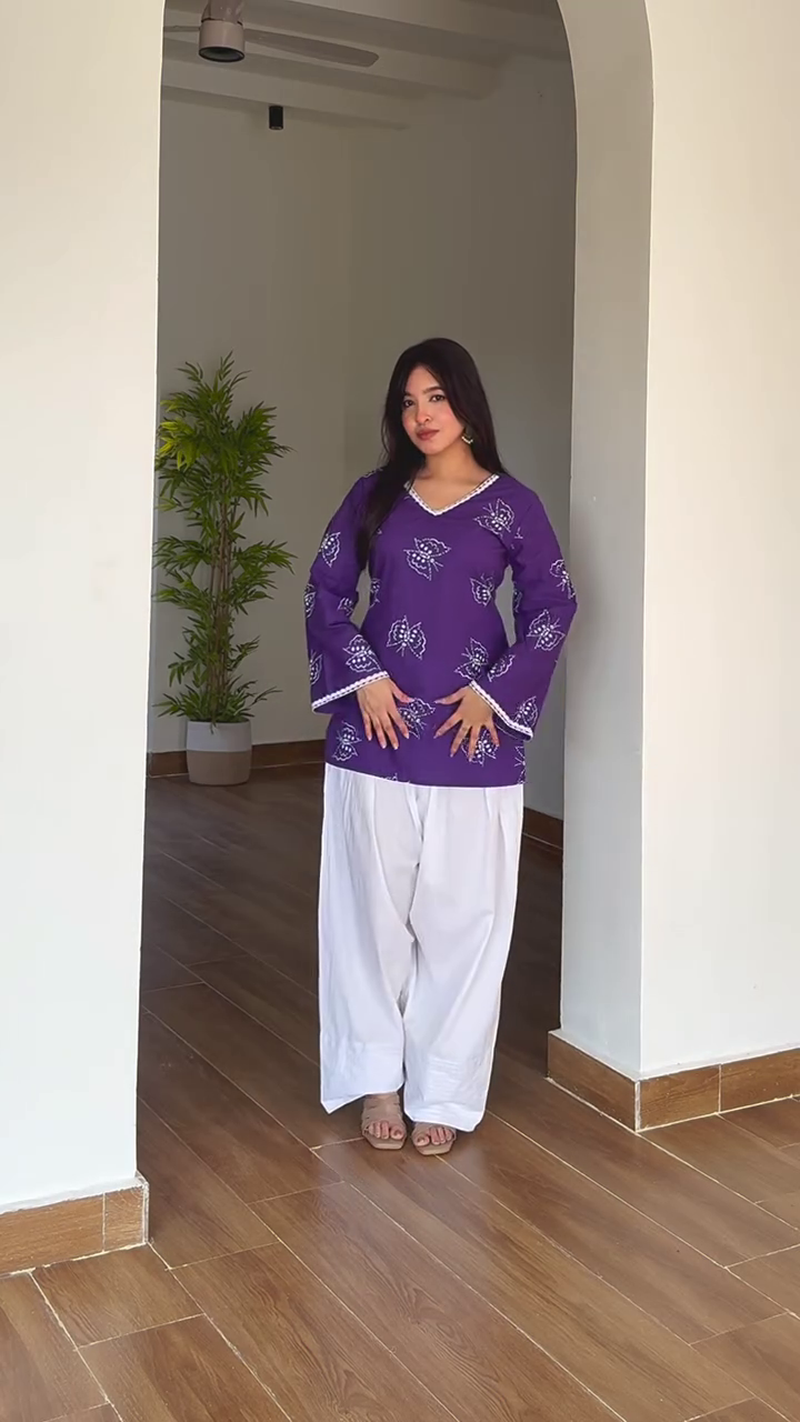 πΈ Playful Elegance: Printed Flared Sleeve Kurti - Image 2