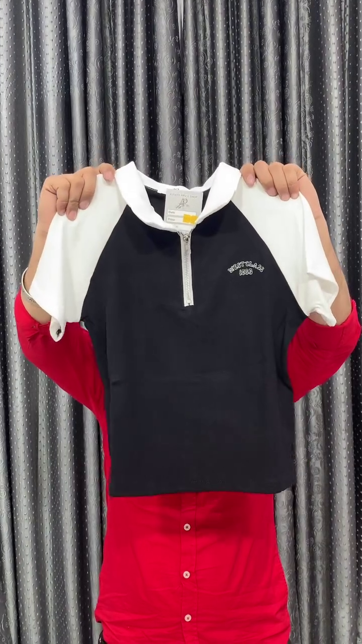 Chic Contrast Cropped Polo T-Shirt with Front Zipper β Sporty Meets Street-Style Elegance β‘π€π€ - Image 3