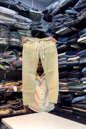 Premium Elegance: Beige Light-Tone Imported Designer Denim Jeans 🤍👖✨