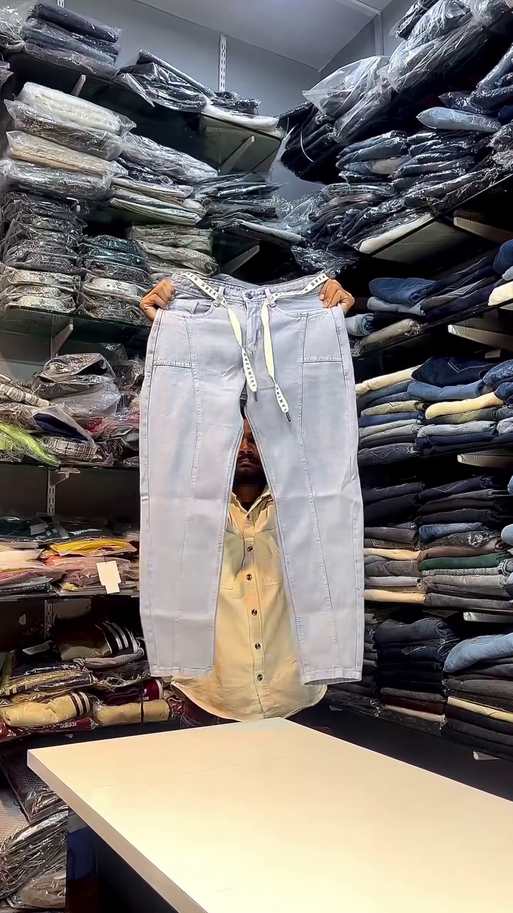 Premium Elegance: Beige Light-Tone Imported Designer Denim Jeans π€πβ¨ - Image 2