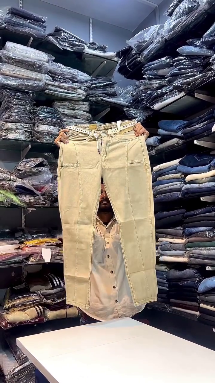 Premium Elegance: Beige Light-Tone Imported Designer Denim Jeans π€πβ¨ - Image 5