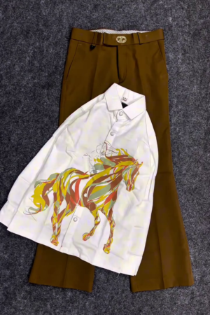 Trendy Korean-Style Combo: Printed Shirt with Relaxed Pants 🇰🇷👕👖