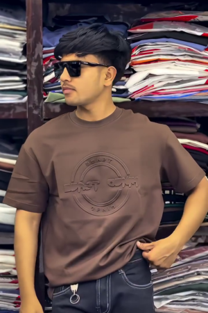 Casual Comfort: Men’s Brown Crewneck T-Shirt 🤎👕