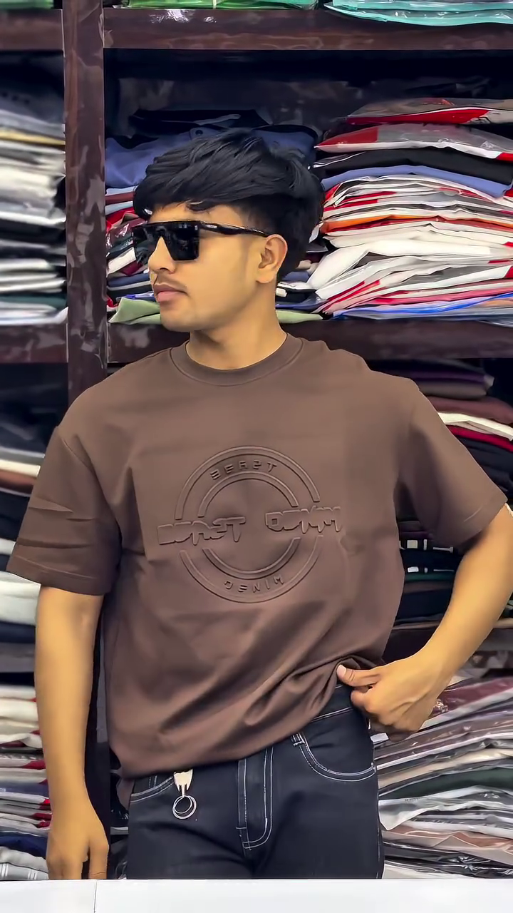 Casual Comfort: Menβs Brown Crewneck T-Shirt π€π