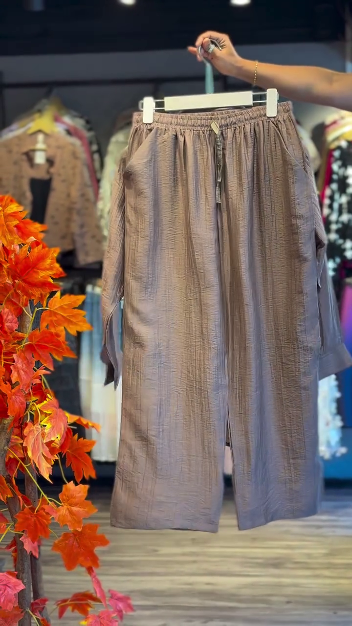 Elegant & Effortless: Brown Embroidered Co-Ord Set 🤎✨ - Image 2