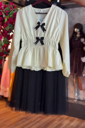 Chic & Playful: Two-Piece Top and Mesh Skirt Set πΈβ¨