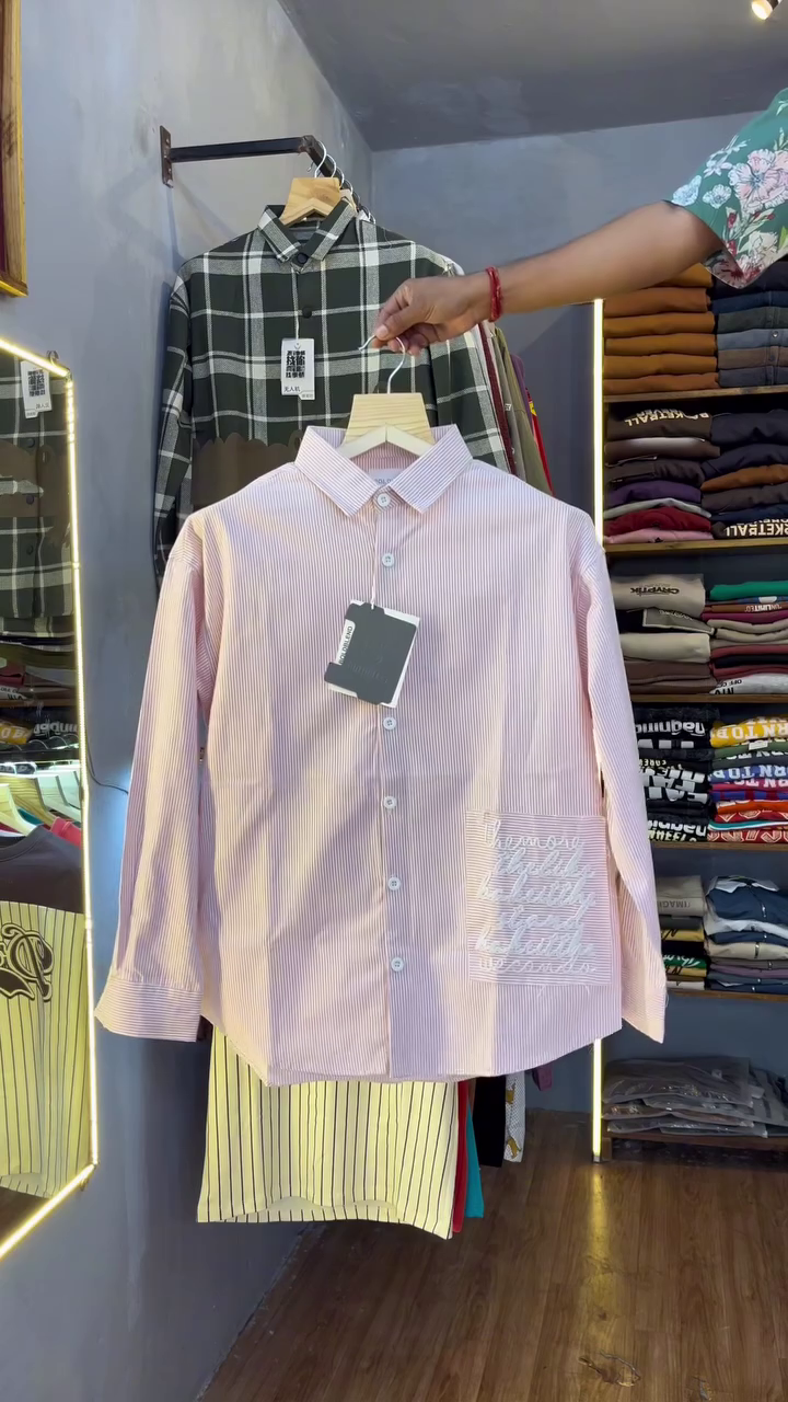 Trendy & Bold: Men's Checked Casual Shirt with Graphic Text π€π - Image 2