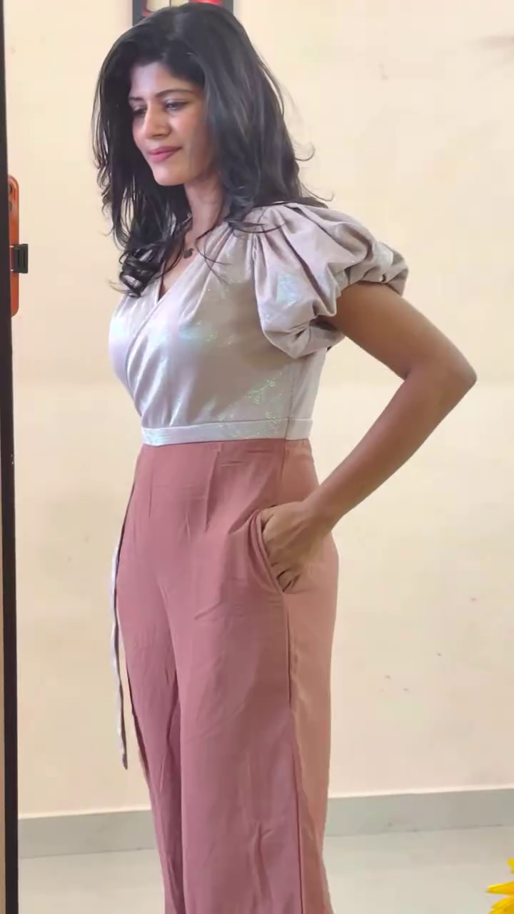 Elevate Your Evening Style with This Chic Satin Top and Blush Pink Trouser Combo for a Sophisticated Modern Look - Image 2