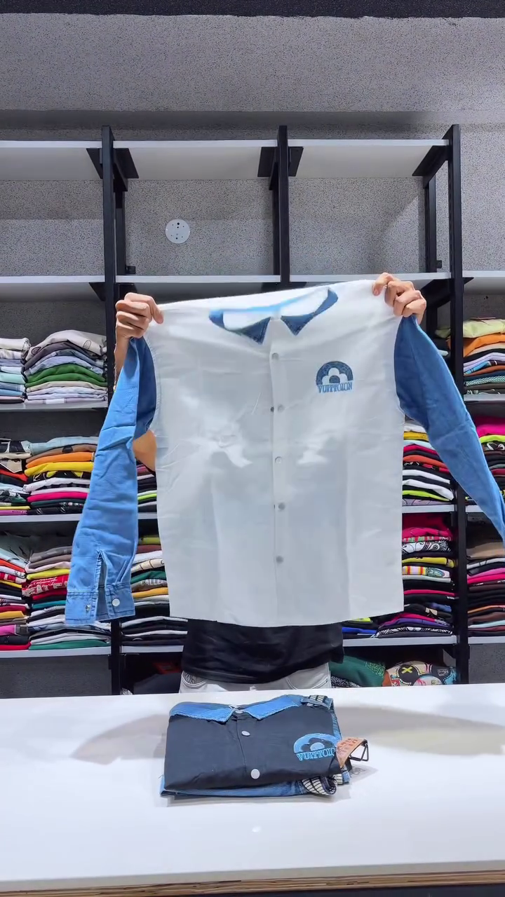 Men's Premium Casual Denim Shirt | Full Sleeve Cotton Color Block Shirt for Everyday & Party Wear - Image 2